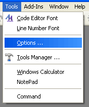 Tools menu